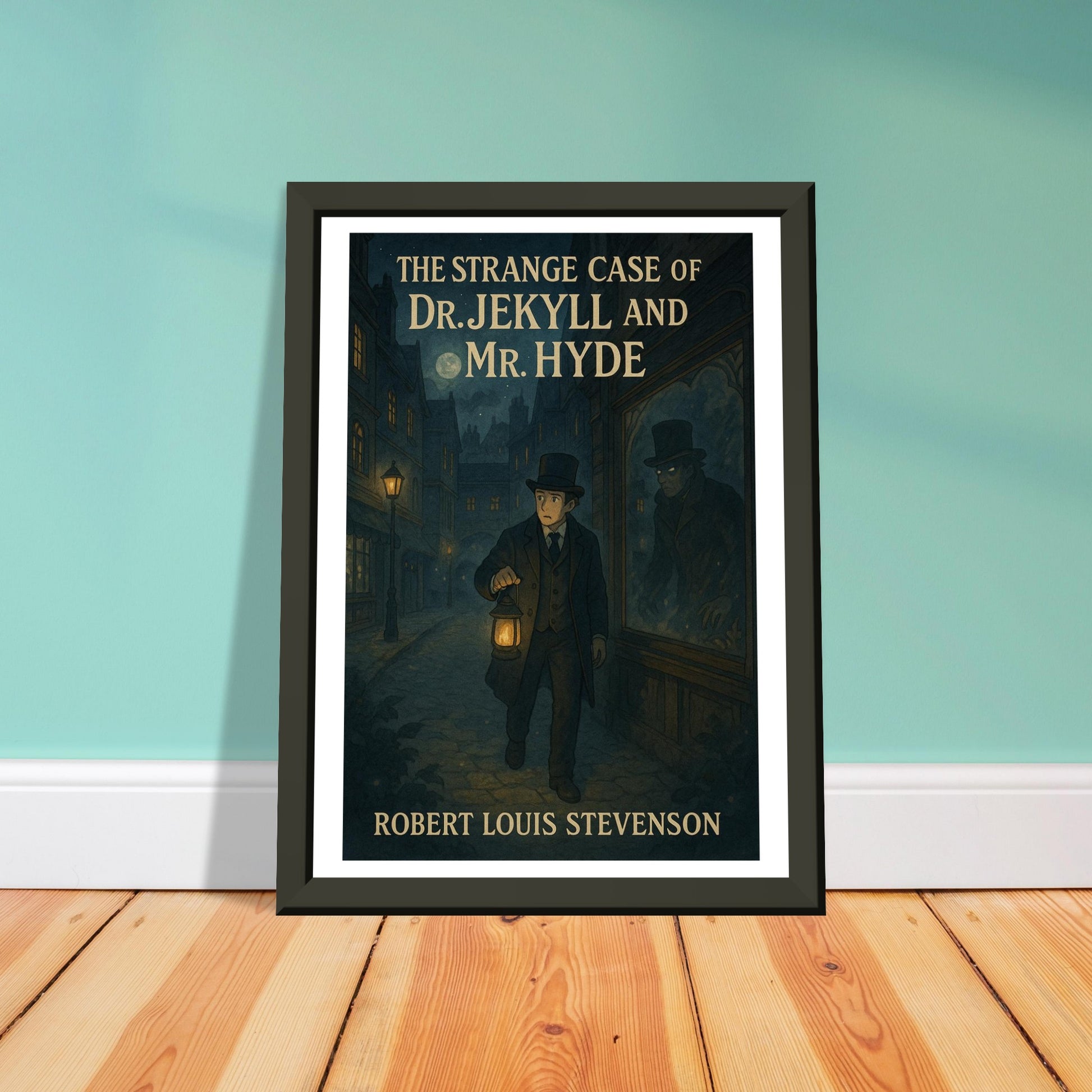 Dr. Jekyll and Mr. Hyde by R.L. Stevenson - Metal Framed Poster 5" x 7"-Book Covers-Silent Pacific