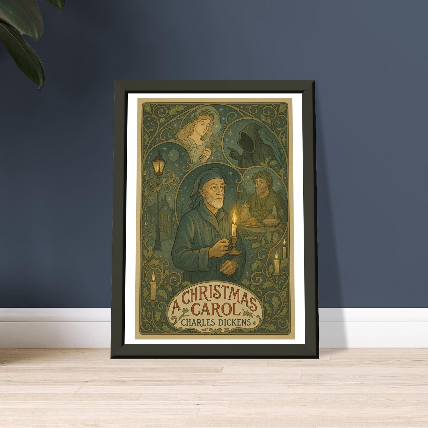A Christmas Carol by Charles Dickens - Metal Framed Poster 5" x 7"-Book Covers-Silent Pacific