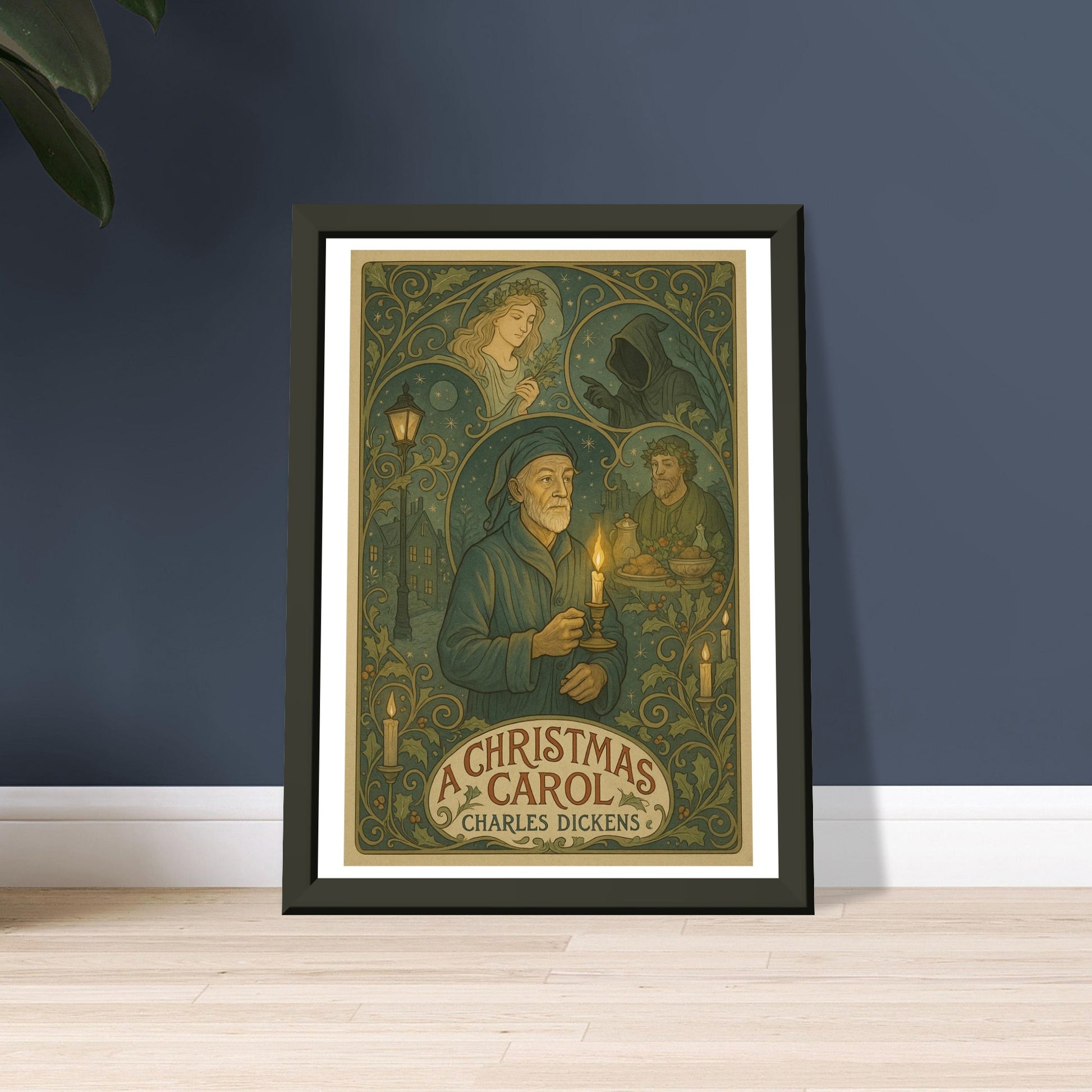 A Christmas Carol by Charles Dickens - Metal Framed Poster 5" x 7"-Book Covers-Silent Pacific
