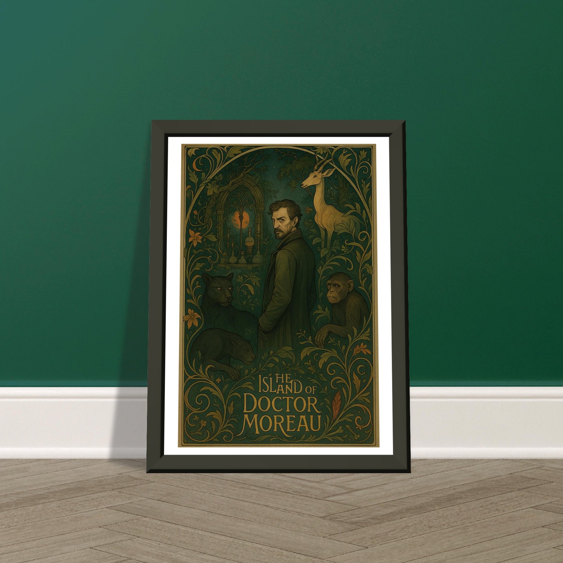 The Island of Doctor Moreau by H.G. Wells - Metal Framed Poster 5" x 7"-Book Covers-Silent Pacific