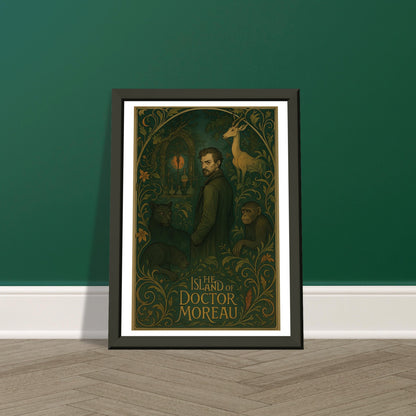 The Island of Doctor Moreau by H.G. Wells - Metal Framed Poster 5" x 7"-Book Covers-Silent Pacific