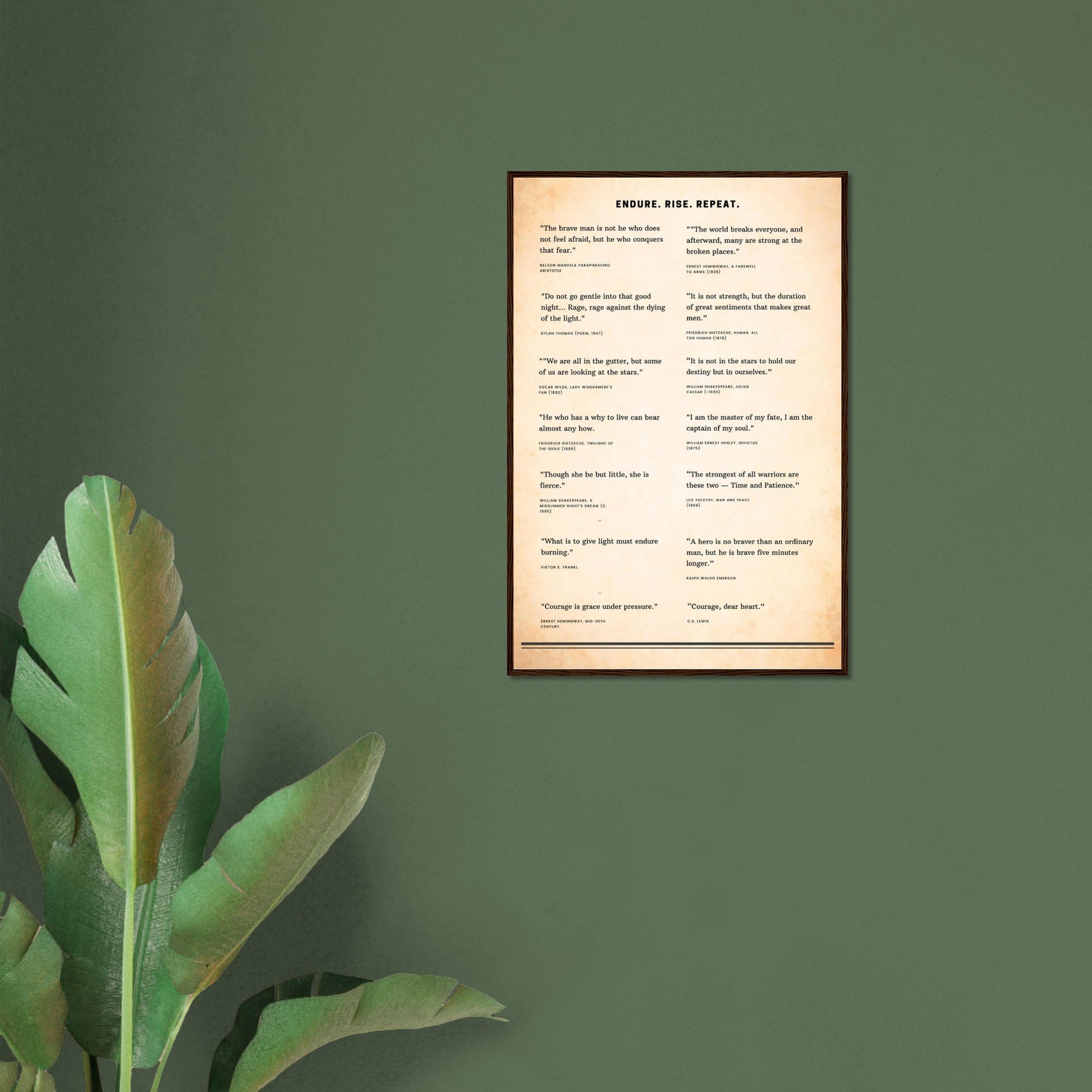 Framed Literary Quotes Poster – Strength & Courage Edition-Quotes-Silent Pacific