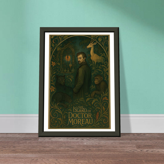 The Island of Doctor Moreau by H.G. Wells - Metal Framed Poster 5" x 7"-Book Covers-Silent Pacific