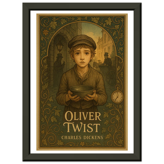 Oliver Twist by Charles Dickens - Metal Framed Poster 5" x 7"-Book Covers-Silent Pacific