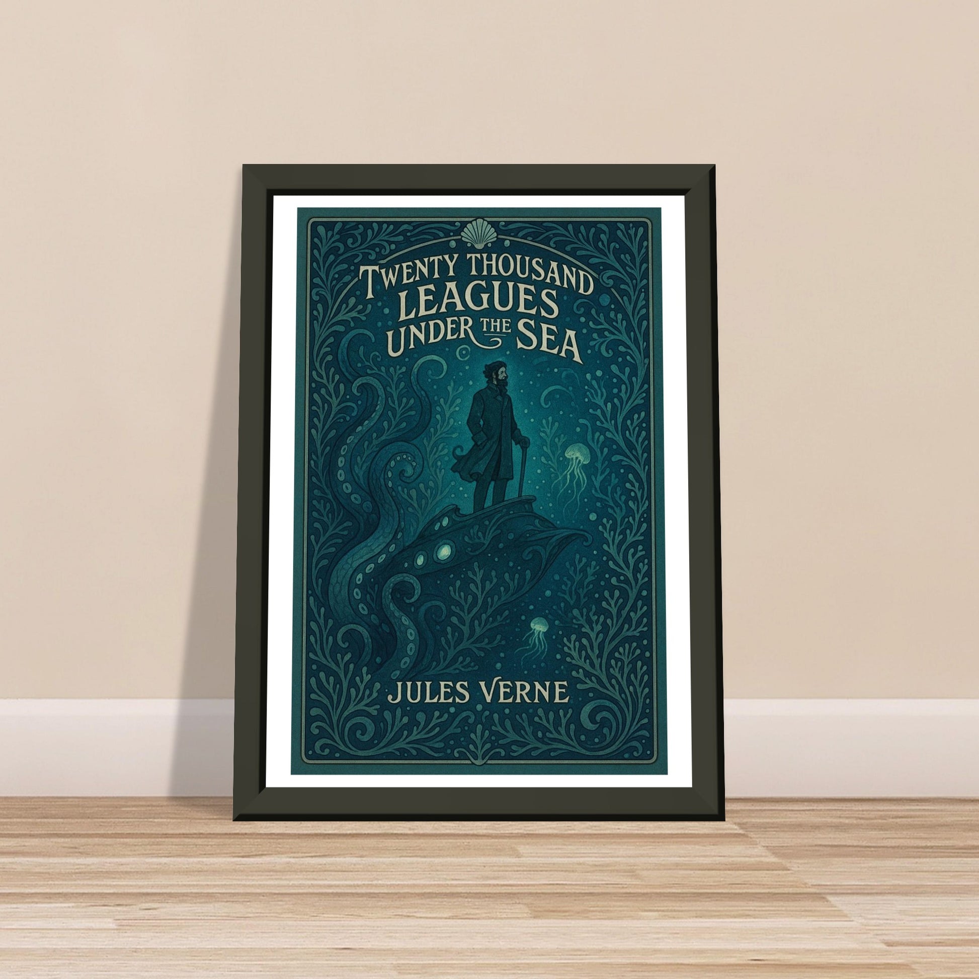 20,000 Leagues Under the Sea by Jules Verne - Metal Framed Poster 5" x 7"-Book Covers-Silent Pacific