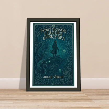 20,000 Leagues Under the Sea by Jules Verne - Metal Framed Poster 5" x 7"-Book Covers-Silent Pacific