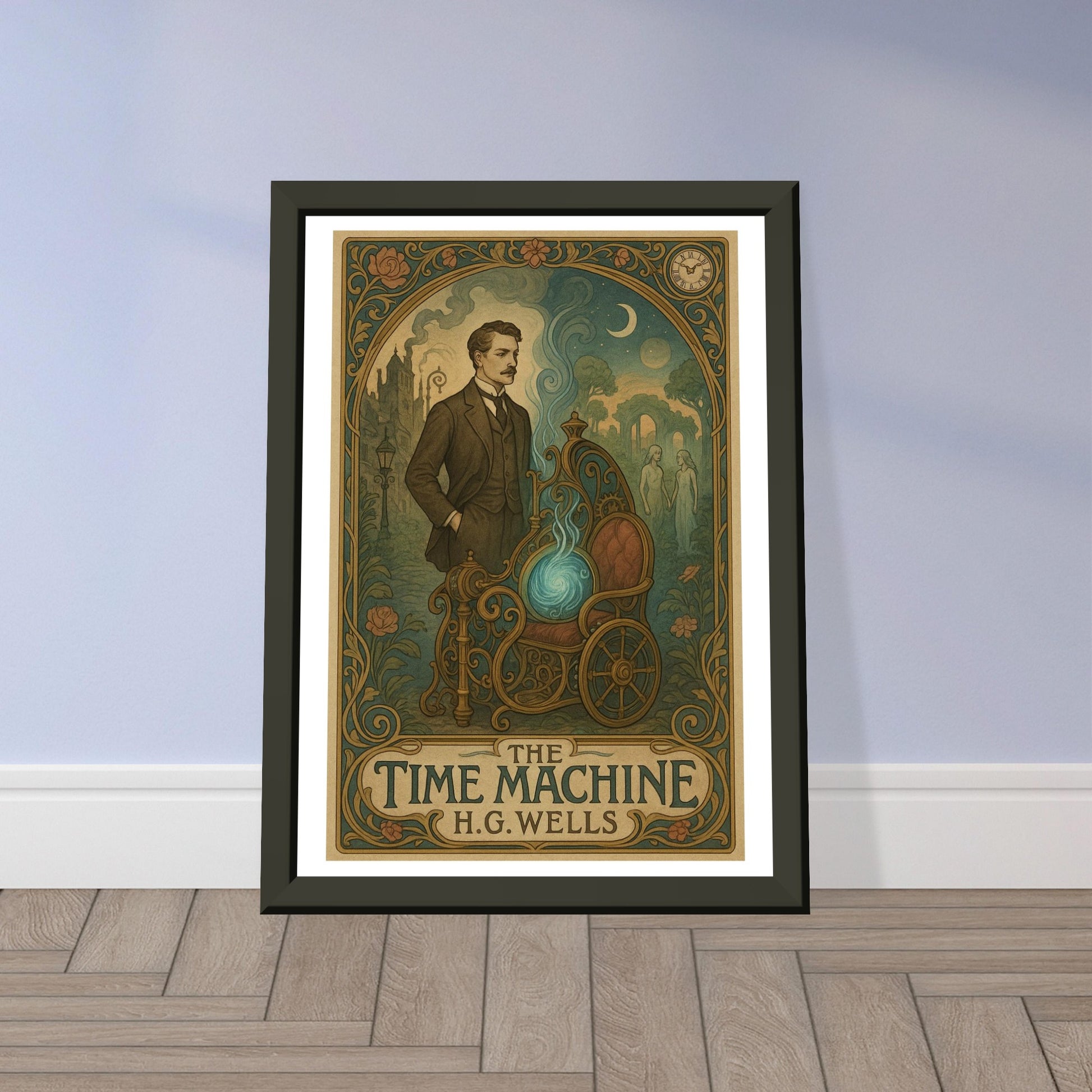 The Time Machine by H.G. Wells - Metal Framed Poster 5" x 7"-Book Covers-Silent Pacific