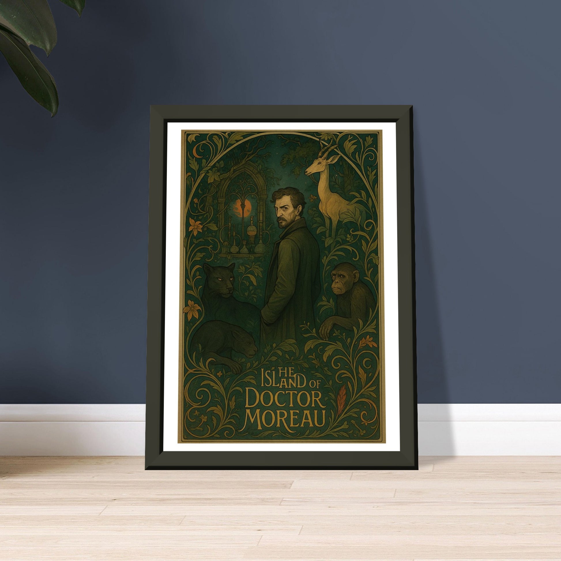 The Island of Doctor Moreau by H.G. Wells - Metal Framed Poster 5" x 7"-Book Covers-Silent Pacific