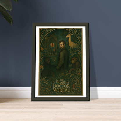The Island of Doctor Moreau by H.G. Wells - Metal Framed Poster 5" x 7"-Book Covers-Silent Pacific