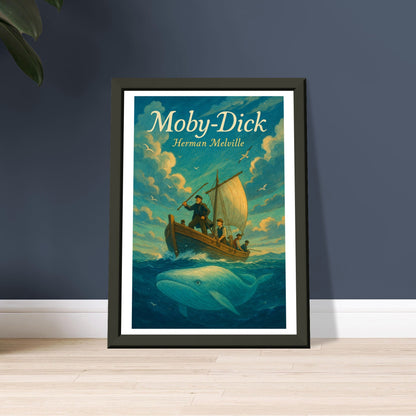Moby-Dick by Herman Melville - Metal Framed Poster 5" x 7"-Book Covers-Silent Pacific