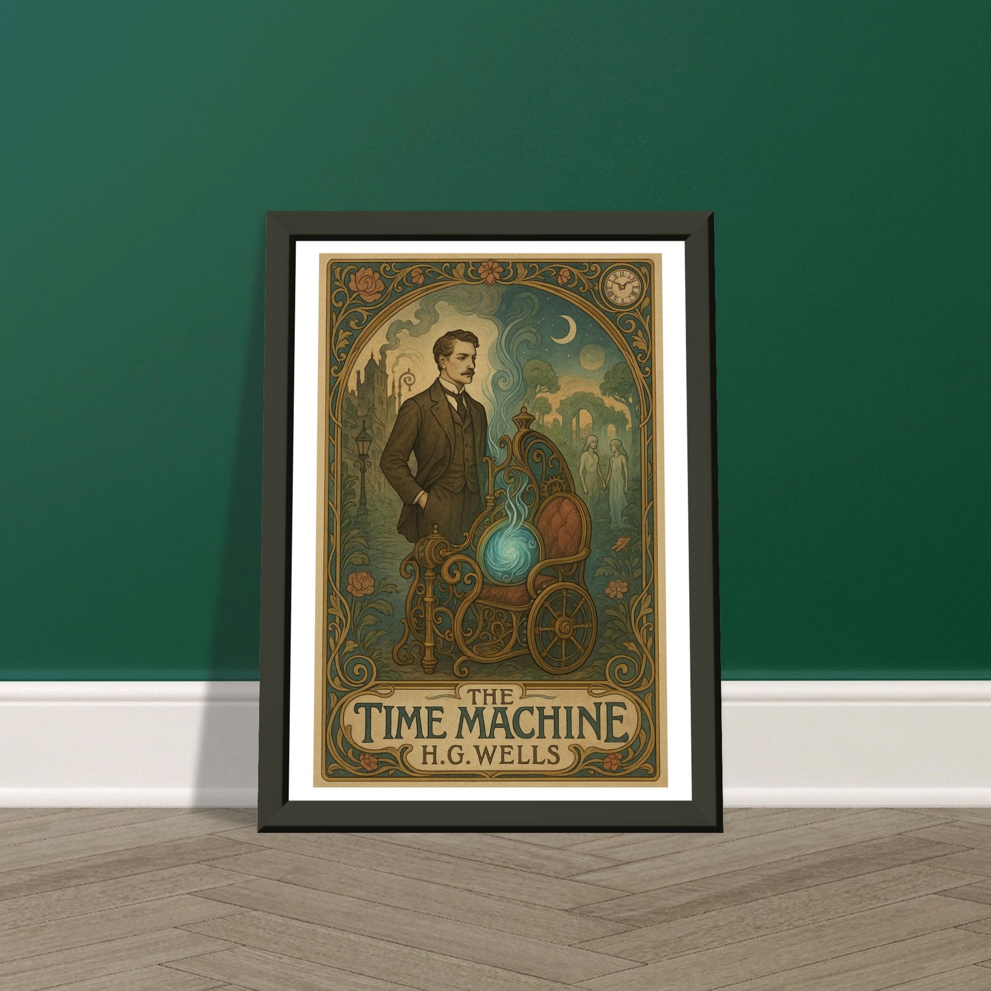 The Time Machine by H.G. Wells - Metal Framed Poster 5" x 7"-Book Covers-Silent Pacific