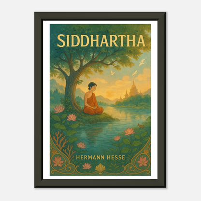 Siddhartha by Hermann Hesse - Metal Framed Poster 5" x 7"-Book Covers-Silent Pacific