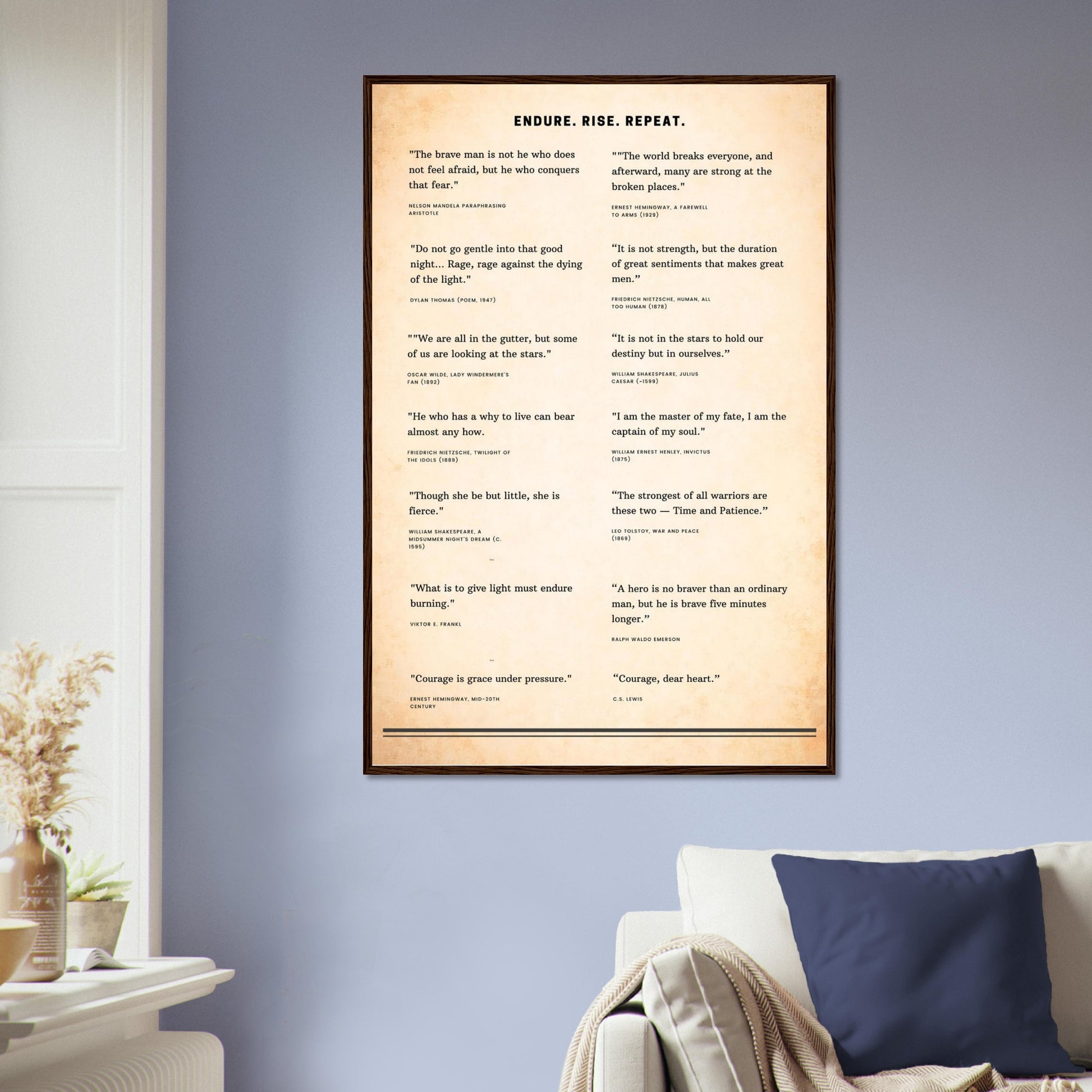 Framed Literary Quotes Poster – Strength & Courage Edition-Quotes-Silent Pacific