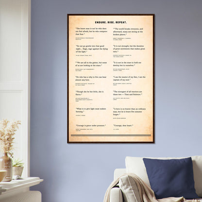 Framed Literary Quotes Poster – Strength & Courage Edition-Quotes-Silent Pacific