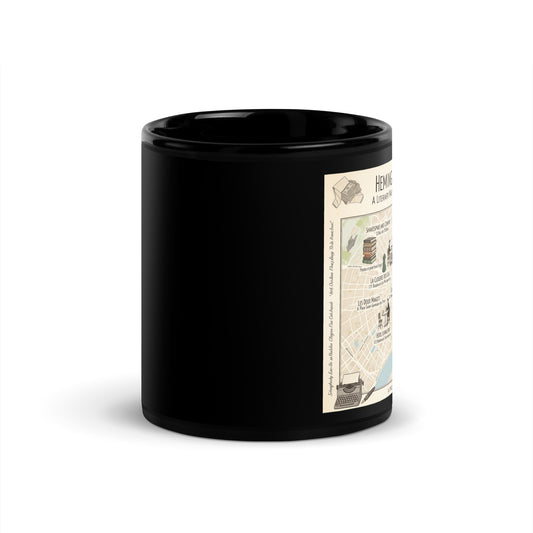 Hemingway's Paris - Black Glossy Mug-Coffee Mugs-Silent Pacific
