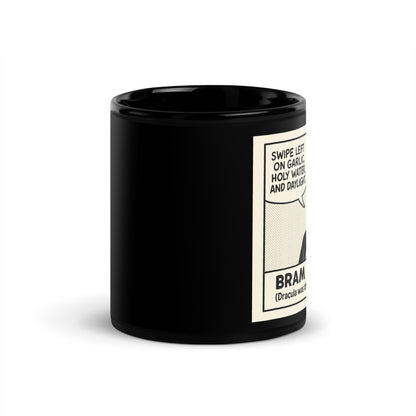Bram Stoker - Swipe Left - Black Glossy Mug-Coffee Mugs-Silent Pacific