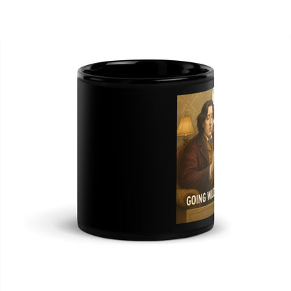 Oscar Wilde on Tinder - Black Glossy Coffee Mug-Coffee Mugs-Silent Pacific