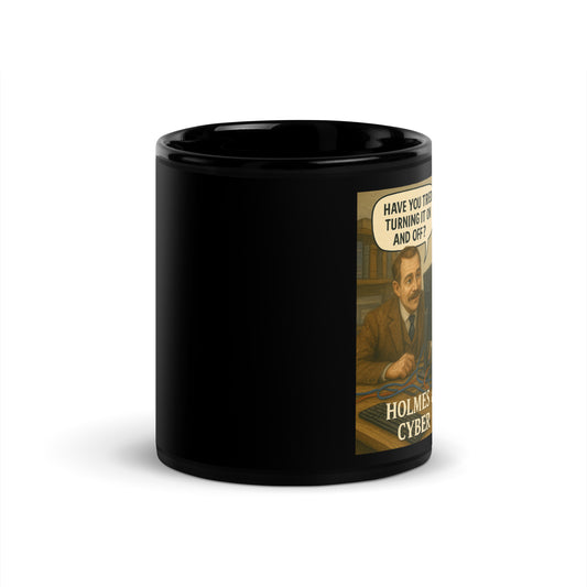 Sherlock Holmes - Cyber Sleuths - Black Glossy Coffee Mug-Coffee Mugs-Silent Pacific