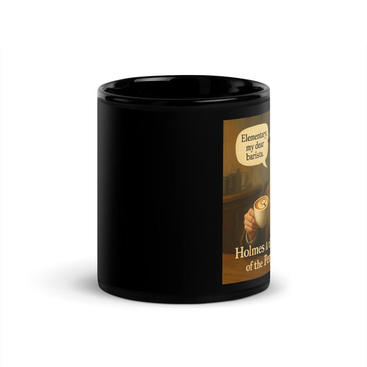Sherlock Holmes - Barista - Black Glossy Coffee Mug-Coffee Mugs-Silent Pacific