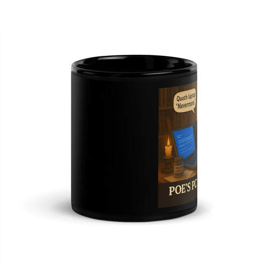 Poe's PC Horror - Black Glossy Coffee Mug-Coffee Mugs-Silent Pacific