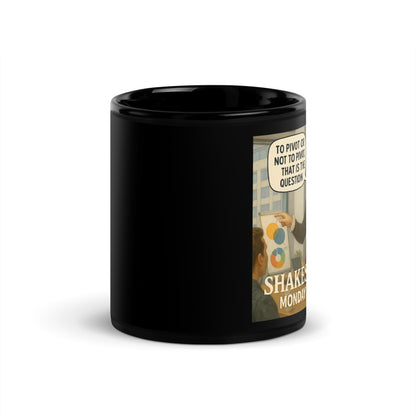 Shakespeare's Monday Pivot - Black Glossy Coffee Mug-Coffee Mugs-Silent Pacific