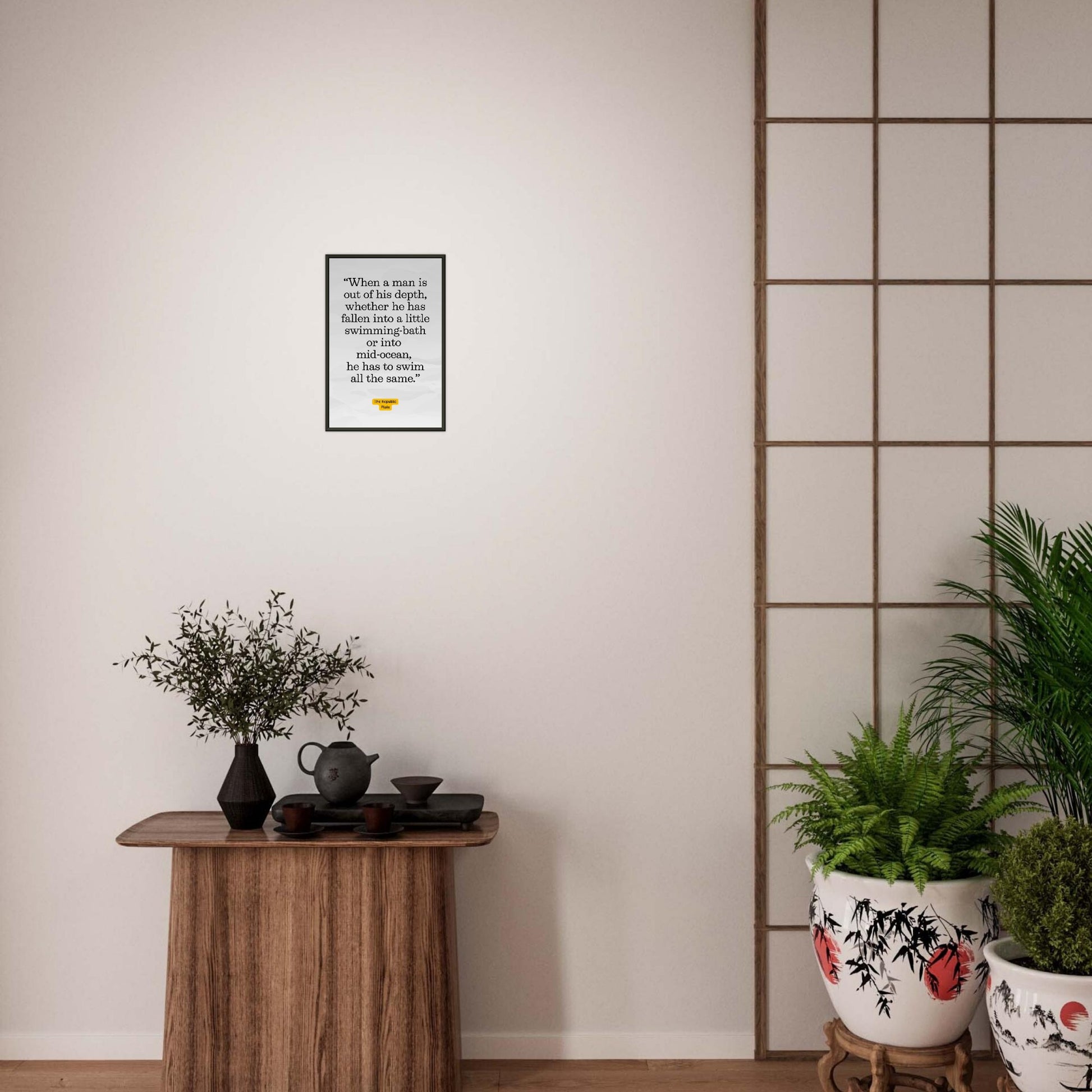 Out of His Depth – Plato - Framed Poster-Quotes-Silent Pacific