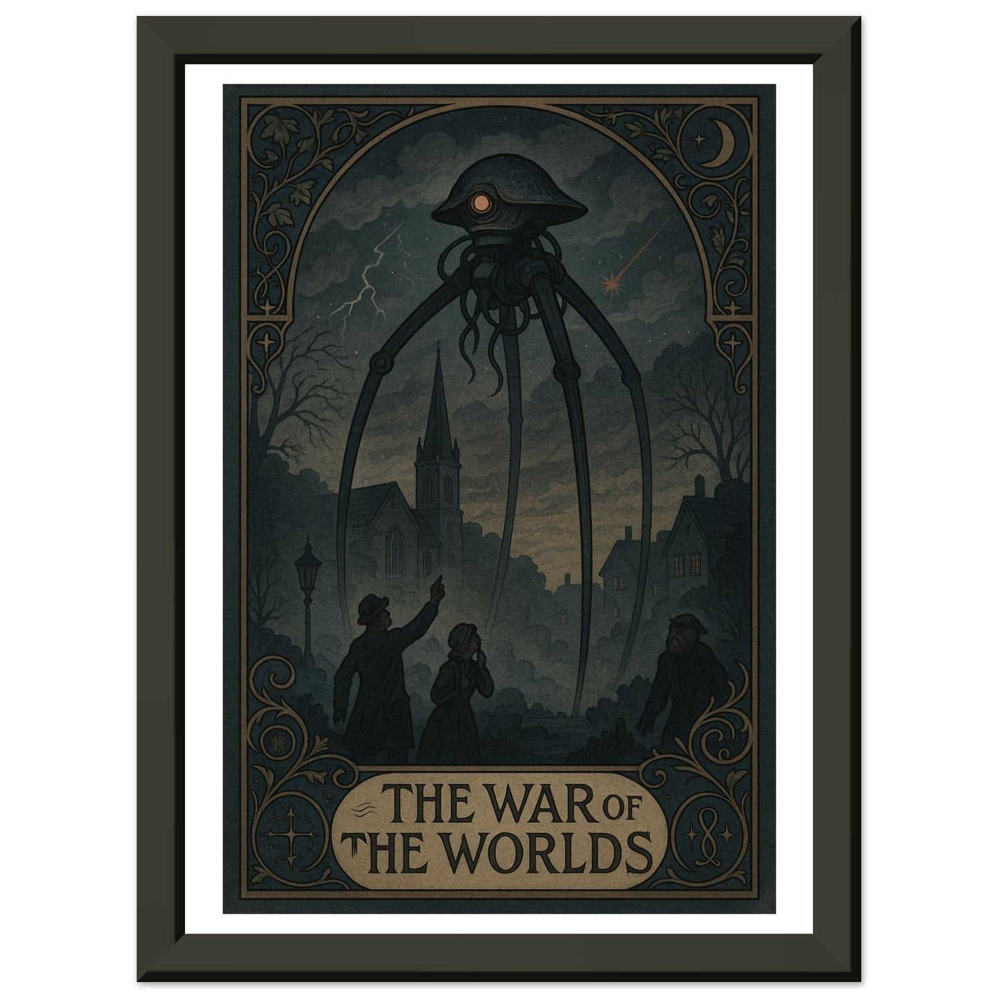 The War of the Worlds by H.G. Wells - Metal Framed Poster 5" x 7"-Book Covers-Silent Pacific