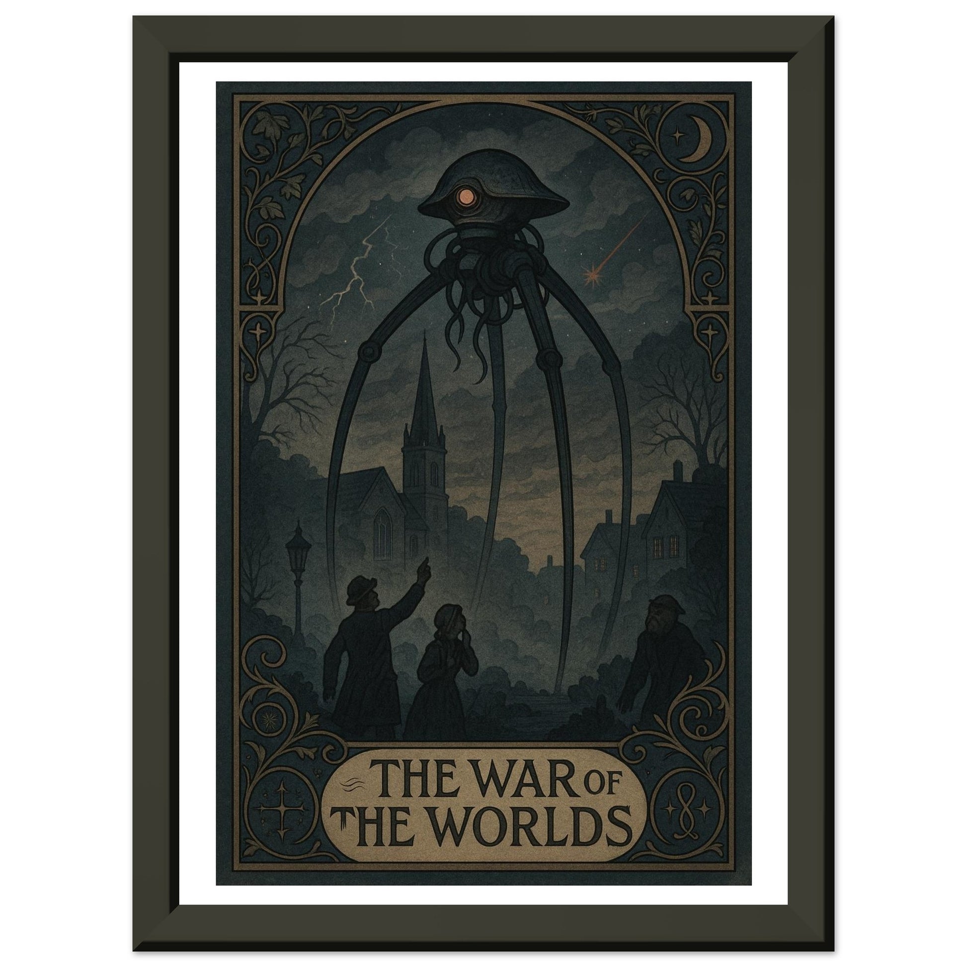 The War of the Worlds by H.G. Wells - Metal Framed Poster 5" x 7"-Book Covers-Silent Pacific