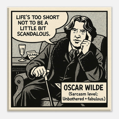 Oscar Wilde Canvas (Cartoon) (8x8" / 20x20cm)-Author Cartoons-Silent Pacific