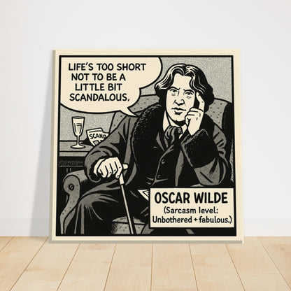 Oscar Wilde Canvas (Cartoon) (8x8" / 20x20cm)-Author Cartoons-Silent Pacific