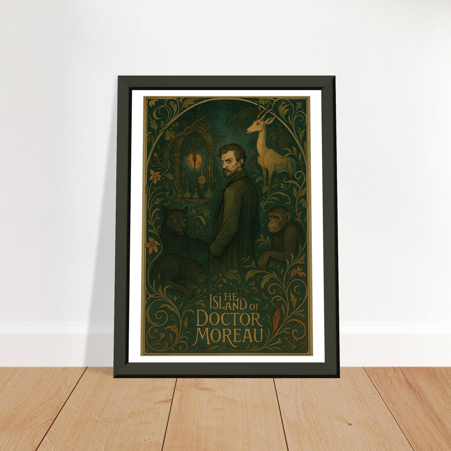 The Island of Doctor Moreau by H.G. Wells - Metal Framed Poster 5" x 7"-Book Covers-Silent Pacific