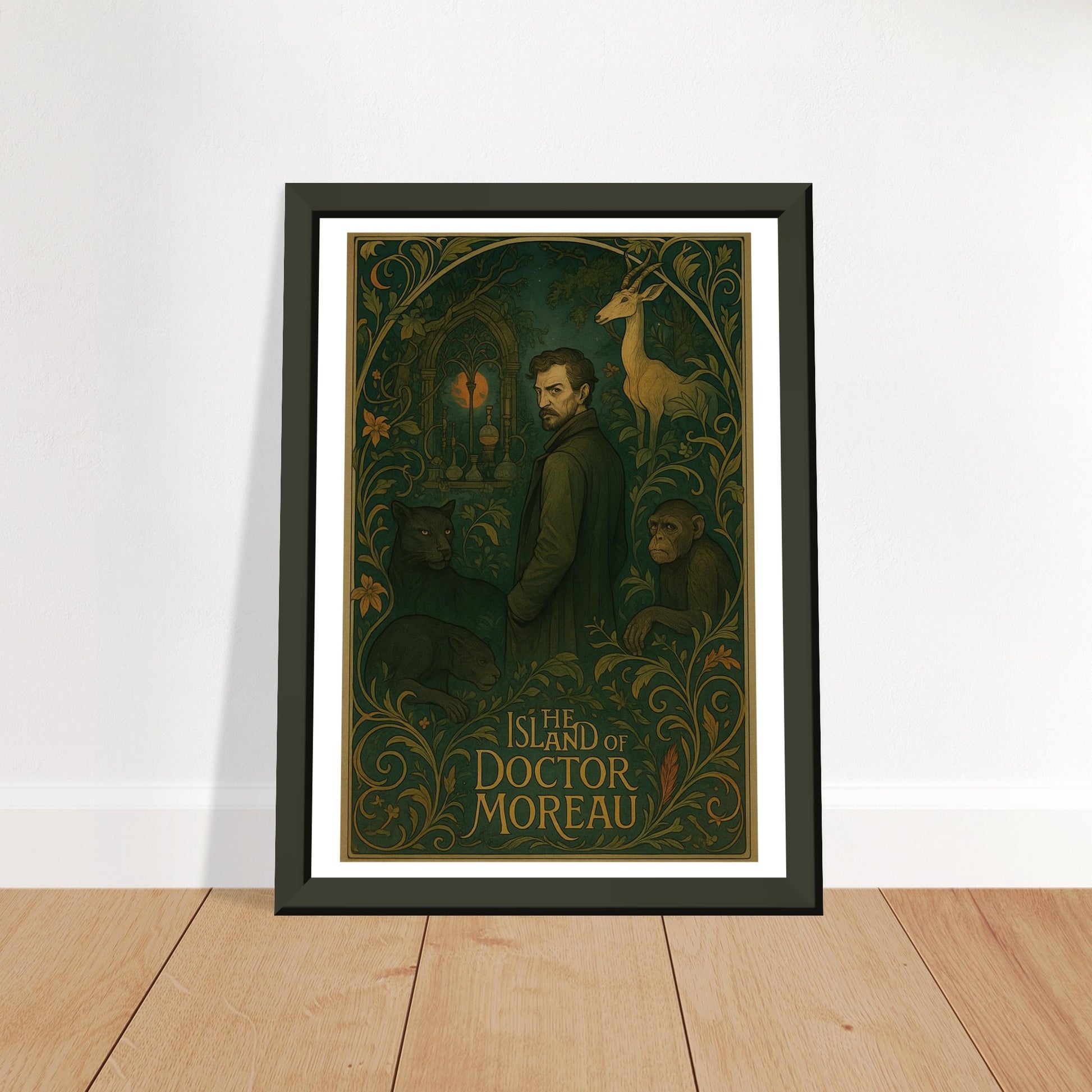 The Island of Doctor Moreau by H.G. Wells - Metal Framed Poster 5" x 7"-Book Covers-Silent Pacific