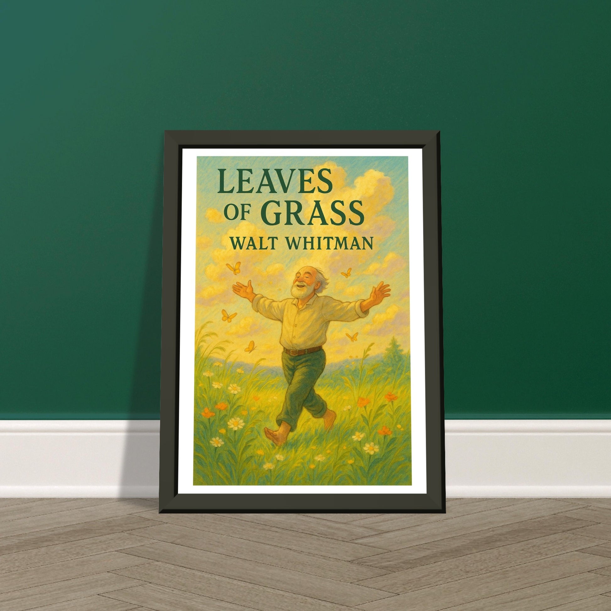 Leaves of Grass by Walt Whitman - Metal Framed Poster 5" x 7"-Book Covers-Silent Pacific