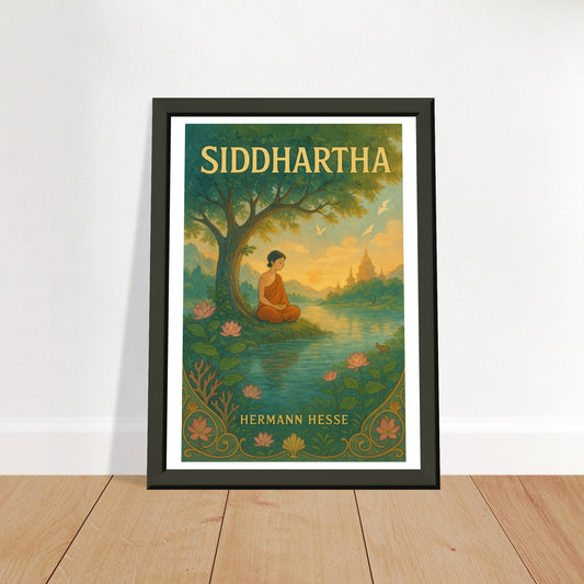 Siddhartha by Hermann Hesse - Metal Framed Poster 5" x 7"-Book Covers-Silent Pacific