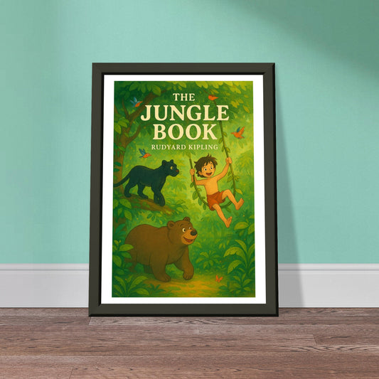The Jungle Book by Rudyard Kipling - Metal Framed Poster 5" x 7"-Book Covers-Silent Pacific