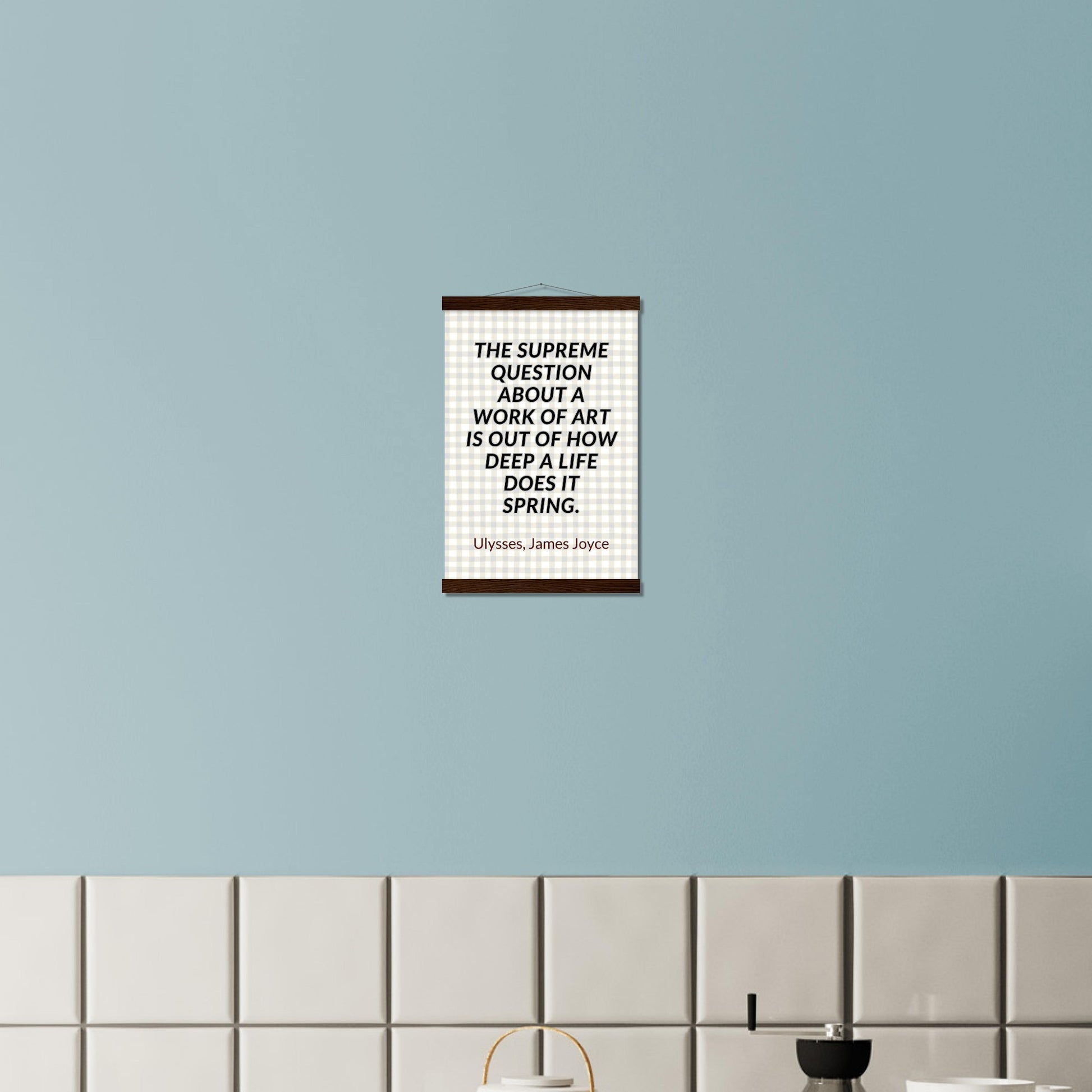“Out of How Deep a Life” Poster with Wooden Hanger – James Joyce, Ulysses | Literary Quote Wall Art for Writers & Thinkers-Quotes-Silent Pacific