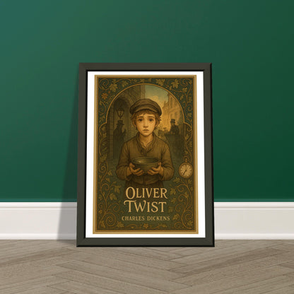 Oliver Twist by Charles Dickens - Metal Framed Poster 5" x 7"-Book Covers-Silent Pacific