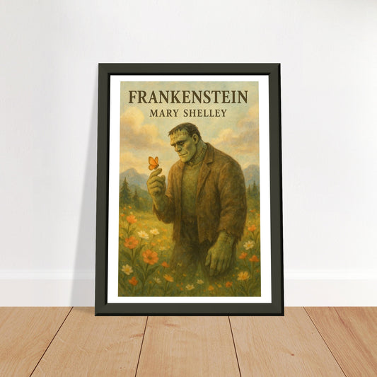 Frankenstein by Mary Shelley - Metal Framed Poster 5" x 7"-Book Covers-Silent Pacific