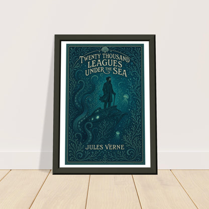 20,000 Leagues Under the Sea by Jules Verne - Metal Framed Poster 5" x 7"-Book Covers-Silent Pacific