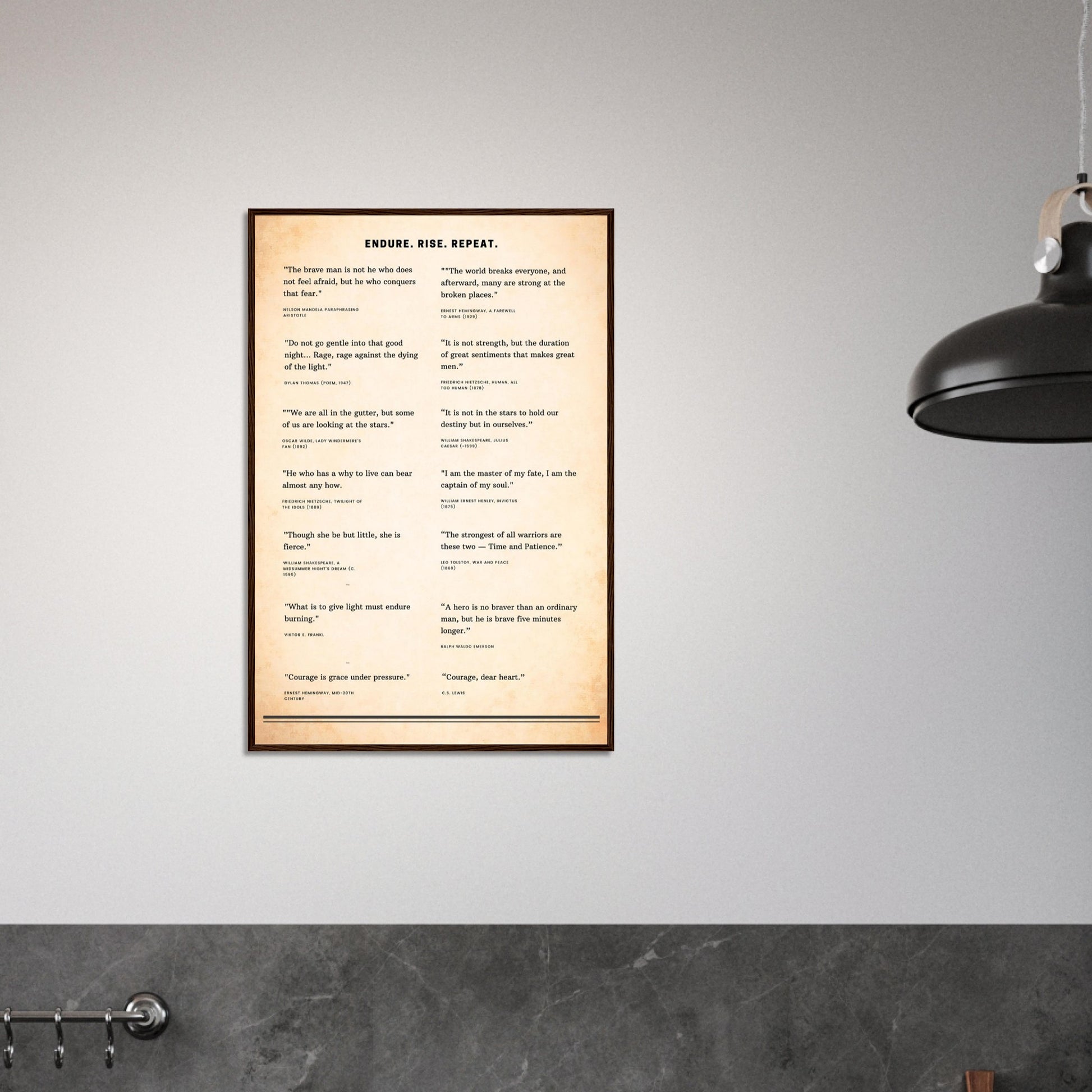 Framed Literary Quotes Poster – Strength & Courage Edition-Quotes-Silent Pacific