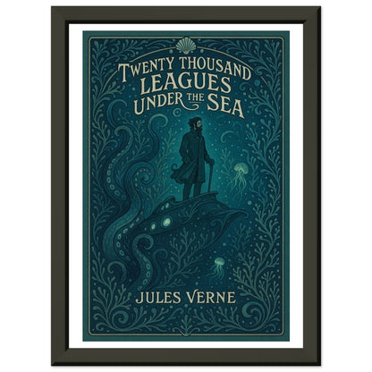 20,000 Leagues Under the Sea by Jules Verne - Metal Framed Poster 5" x 7"-Book Covers-Silent Pacific
