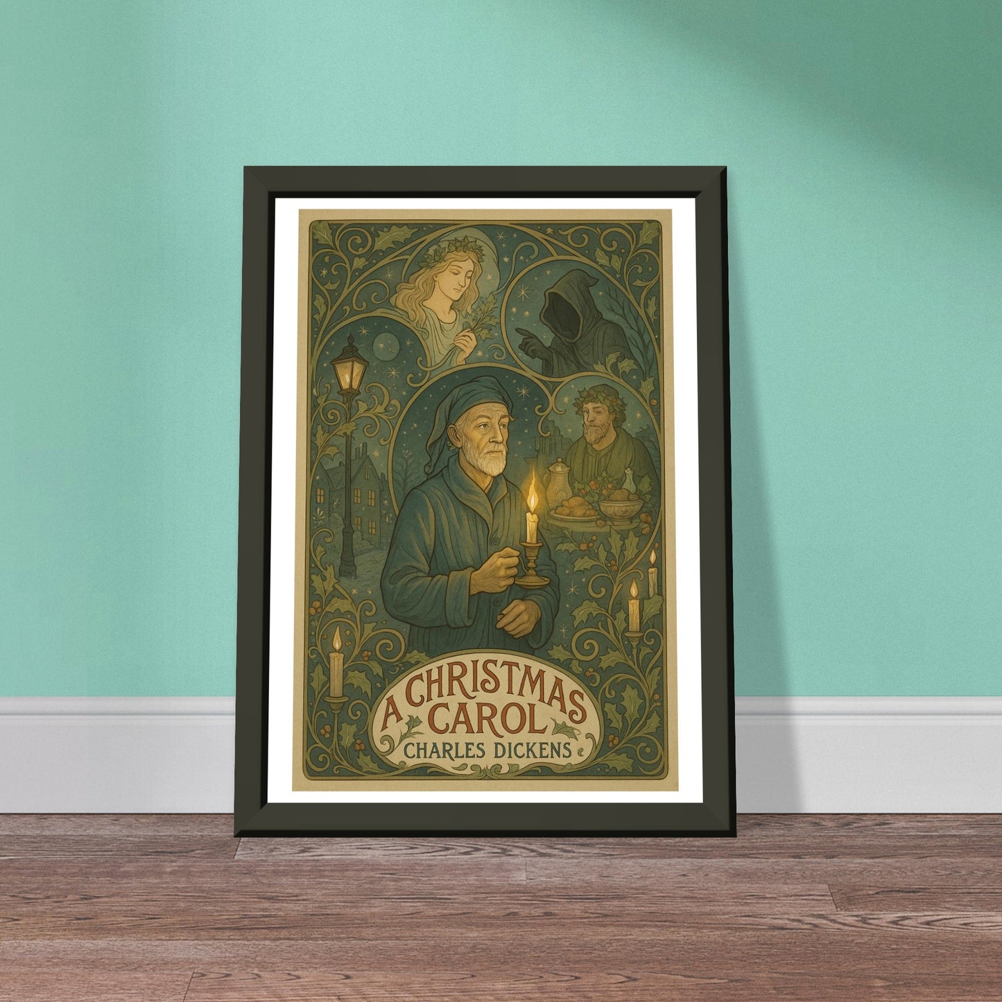 A Christmas Carol by Charles Dickens - Metal Framed Poster 5" x 7"-Book Covers-Silent Pacific
