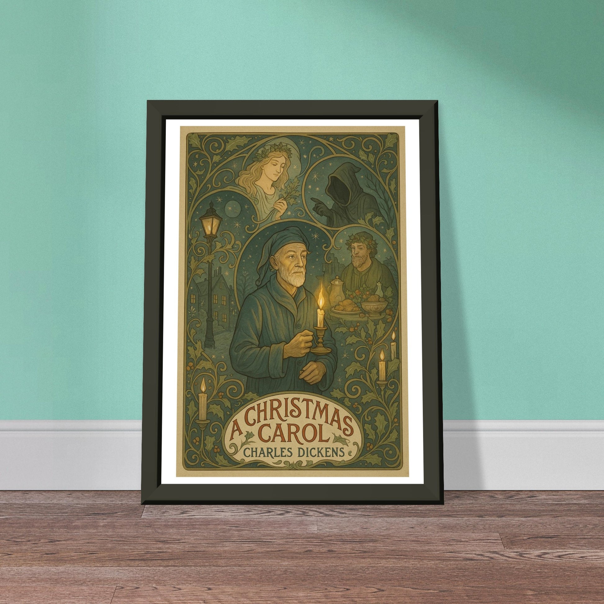 A Christmas Carol by Charles Dickens - Metal Framed Poster 5" x 7"-Book Covers-Silent Pacific