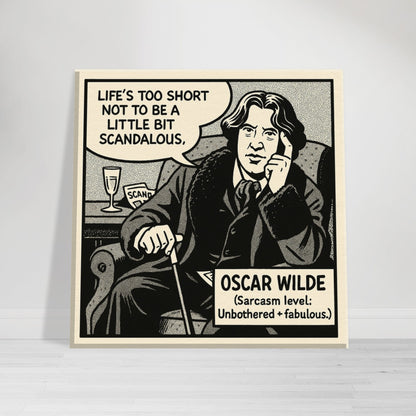 Oscar Wilde Canvas (Cartoon) (8x8" / 20x20cm)-Author Cartoons-Silent Pacific