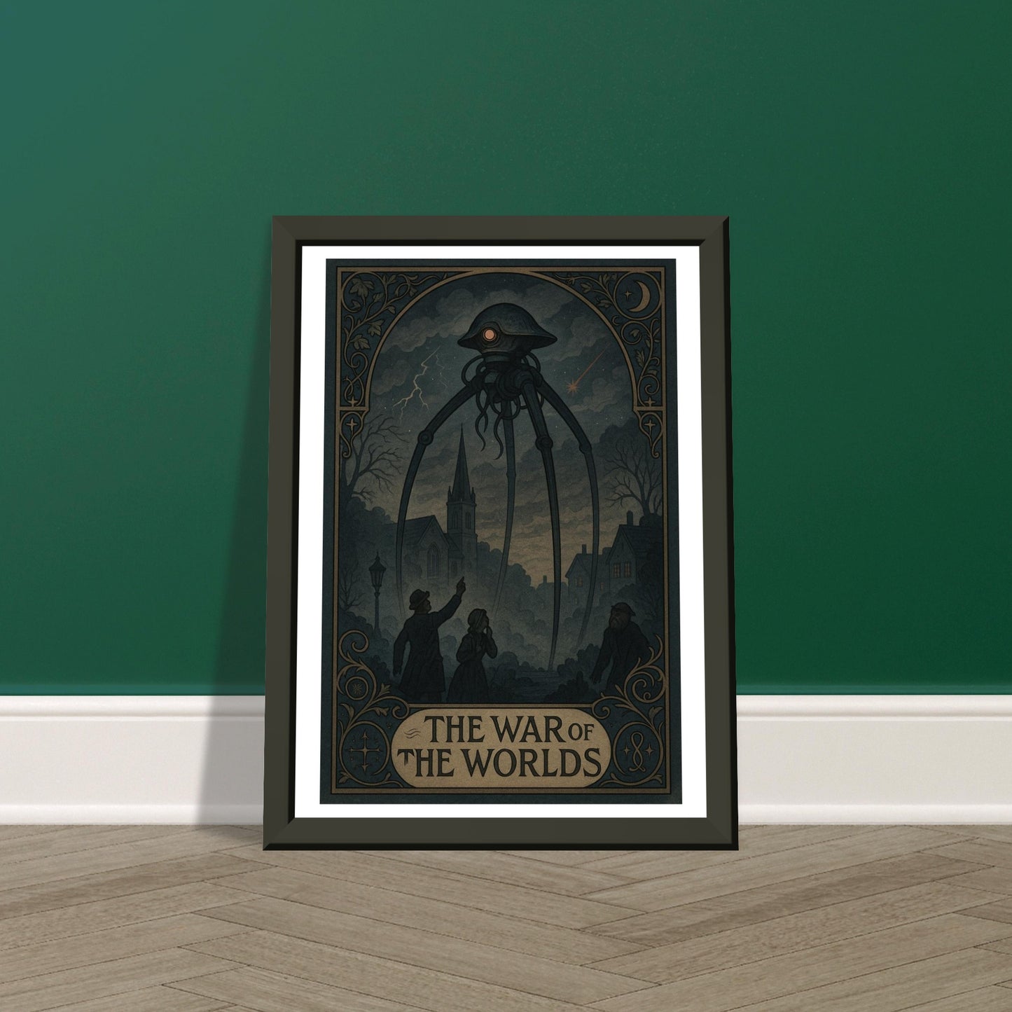 The War of the Worlds by H.G. Wells - Metal Framed Poster 5" x 7"-Book Covers-Silent Pacific