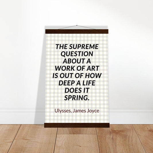 “Out of How Deep a Life” Poster with Wooden Hanger – James Joyce, Ulysses | Literary Quote Wall Art for Writers & Thinkers-Quotes-Silent Pacific