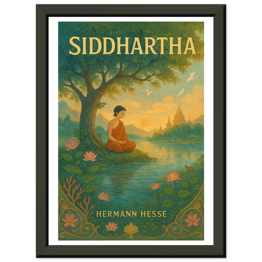 Siddhartha by Hermann Hesse - Metal Framed Poster 5" x 7"-Book Covers-Silent Pacific