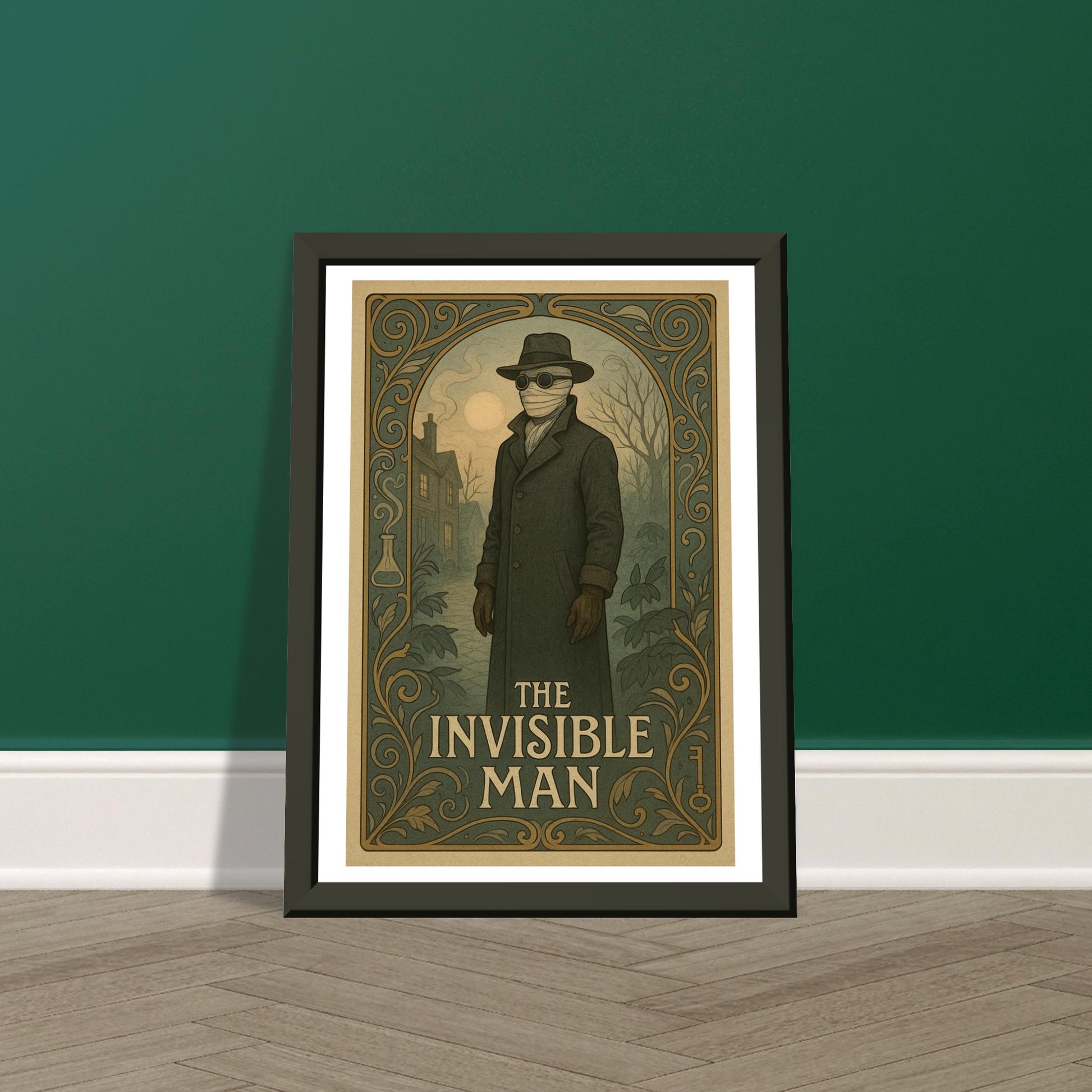 The Invisible Man by H.G. Wells - Metal Framed Poster 5" x 7"-Book Covers-Silent Pacific