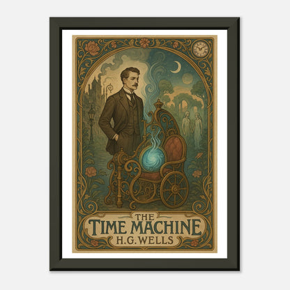 The Time Machine by H.G. Wells - Metal Framed Poster 5" x 7"-Book Covers-Silent Pacific