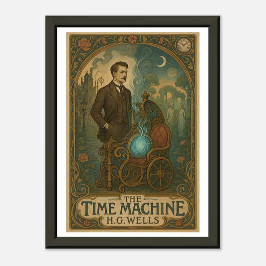 The Time Machine by H.G. Wells - Metal Framed Poster 5" x 7"-Book Covers-Silent Pacific